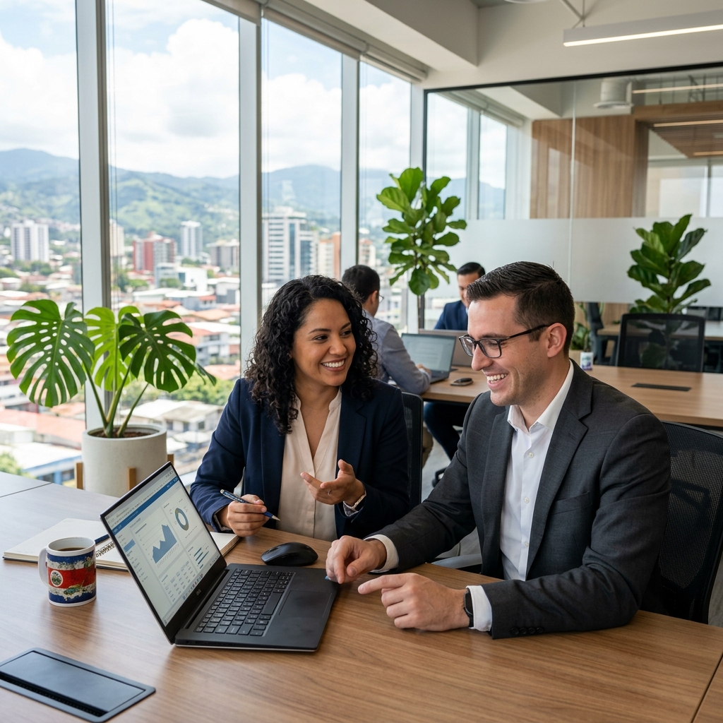 Equipo corporativo en reunión
